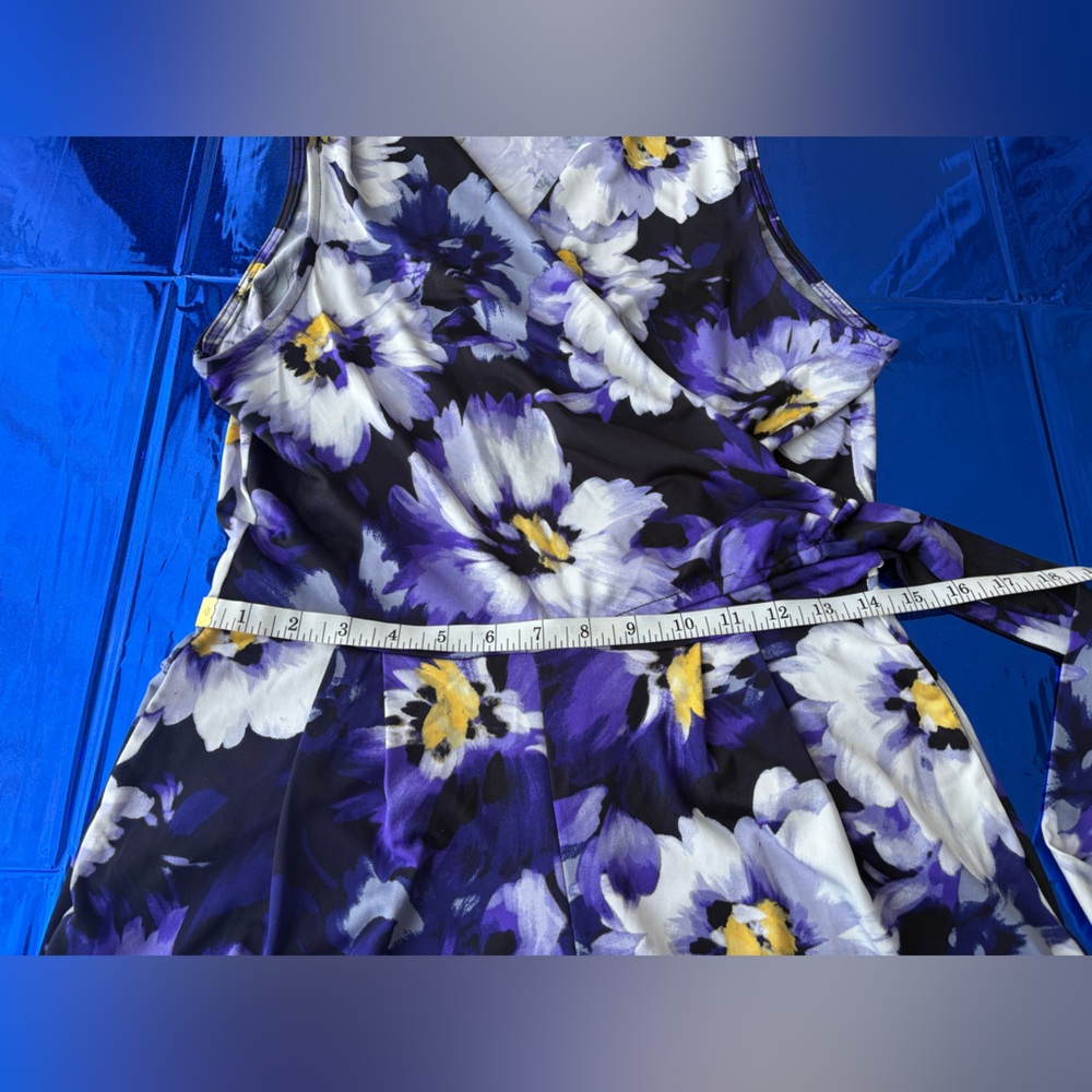 Nina Leonard Vibrant Purple Floral Jumpsuit - Picture 3 of 9